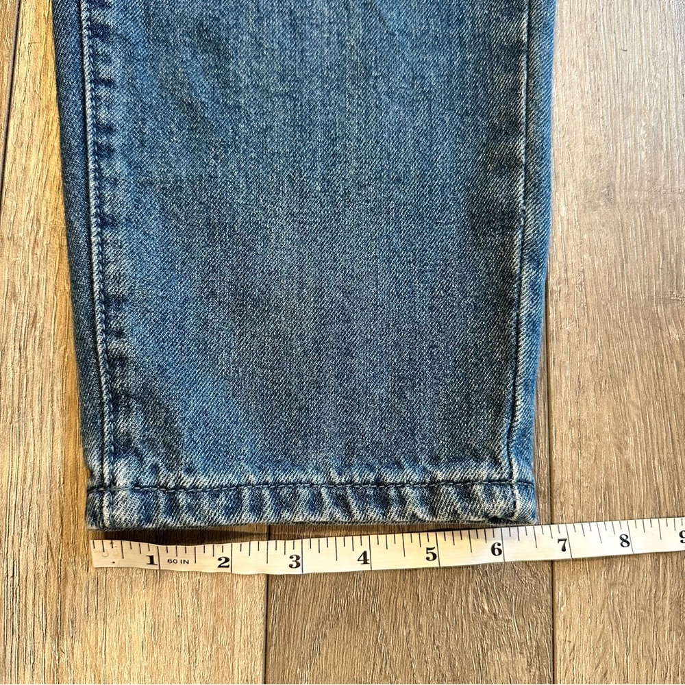 Missguided Riot High Rise Mom Jean Double Knee Rip Blue Wash Relaxed Tappered - Picture 8 of 12